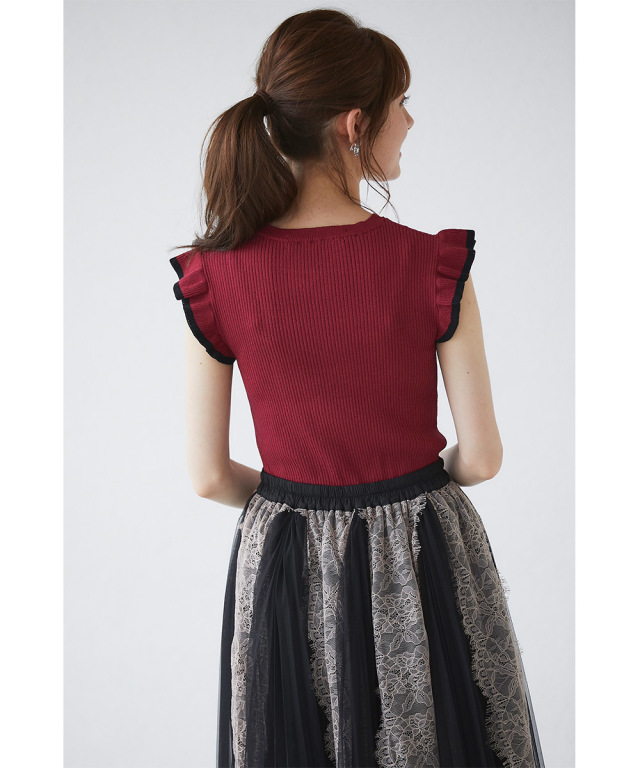 美品 ✨ room306comtemporary フリルトップス ノースリーブ room306 CONTEMPORARY / Satin Frill Tops