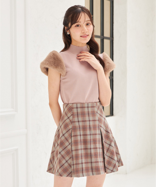 コッコです インナーパンツ付きチェックミニスカート