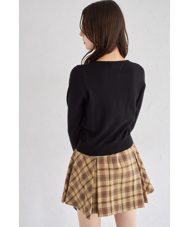 インナーパンツ付きチェックミニスカート