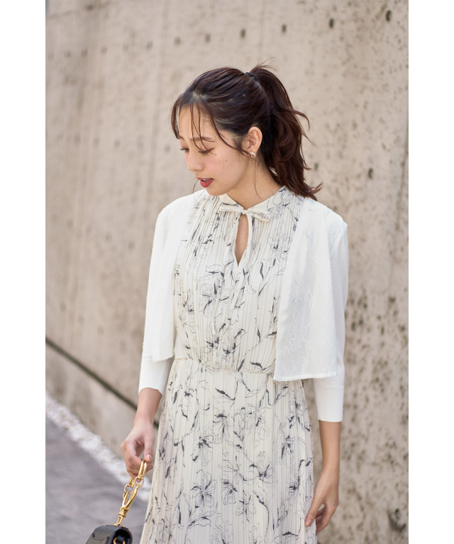 フラワーレース切り替えボレロ