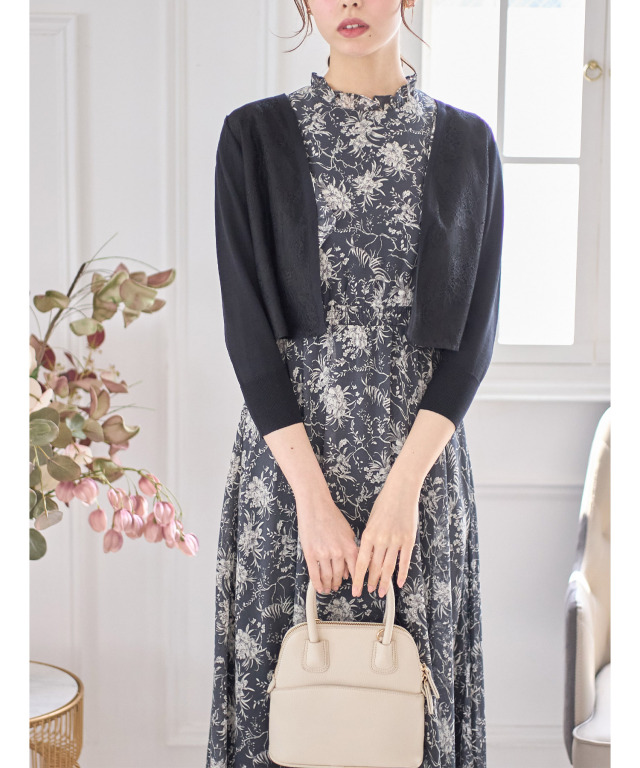 フラワーレース切り替えボレロ