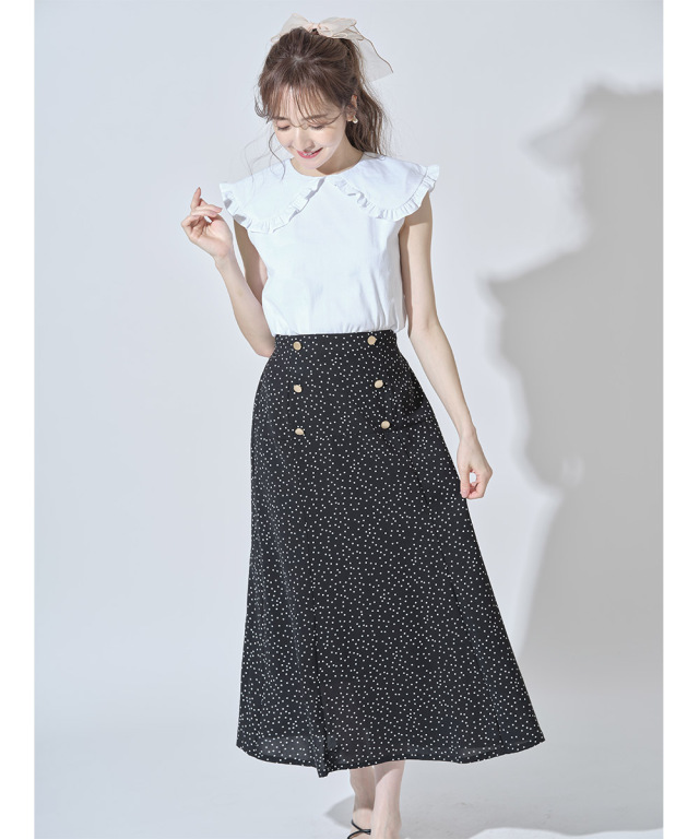 GUCCI グッチ スタッズ付き フリルカラー ノースリーブトップス GUCCI グッチ ノースリーブ フリル トップス Tシャツ ポロシャツ