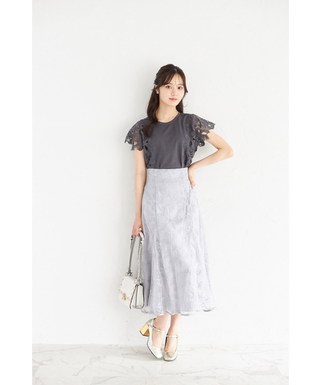 【新品未使用】ANDMARY ホワイト フレアスカート COLUMN / アシンメトリーフレアスカート＜ARCHIVE＞｜ESTNATION