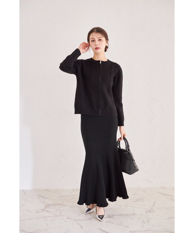 marie knit tops black 取引垢 BUSTIER SET KNIT CARDIGAN｜TOPS(トップス)｜MANOF OFFICIAL ONLINE STORE