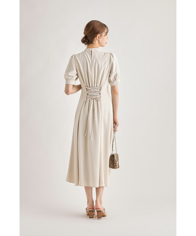【TOCCA】バックレースアップワンピース バックレースアップフラワーレースワンピース