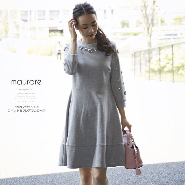 こなれスウェットのフィット フレアワンピース11月6日再販決定 美人百花9月号 P118掲載 小嶋陽菜さん着用 Maurore マローレ 16 Tocco Closet Collection