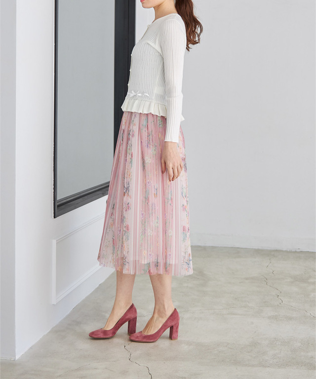 女子力高まるデザイン フラワープリントチュールスカート Maviel マヴィール Tocco Closet トッコクローゼット Collection