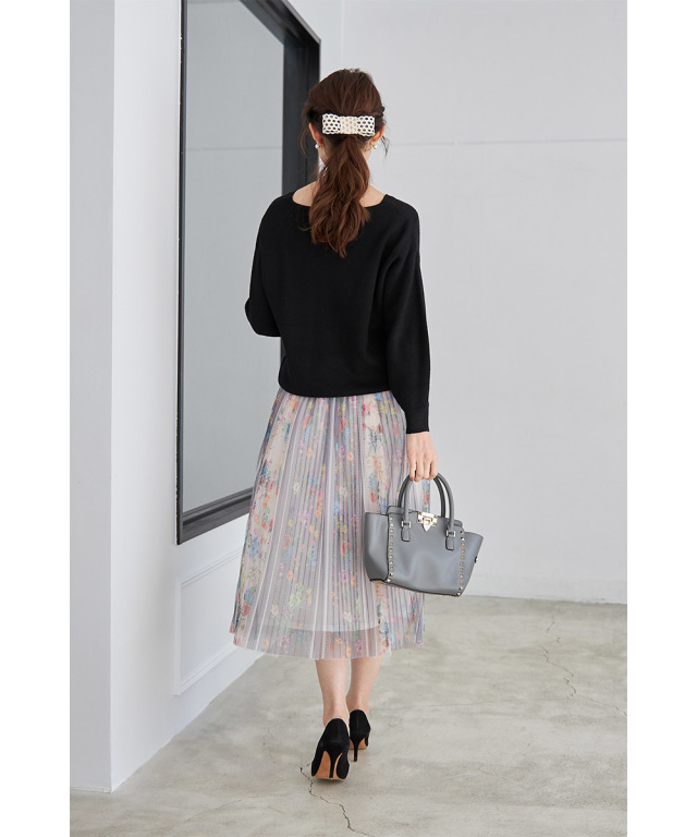 女子力高まるデザイン フラワープリントチュールスカート Maviel マヴィール Tocco Closet トッコクローゼット Collection