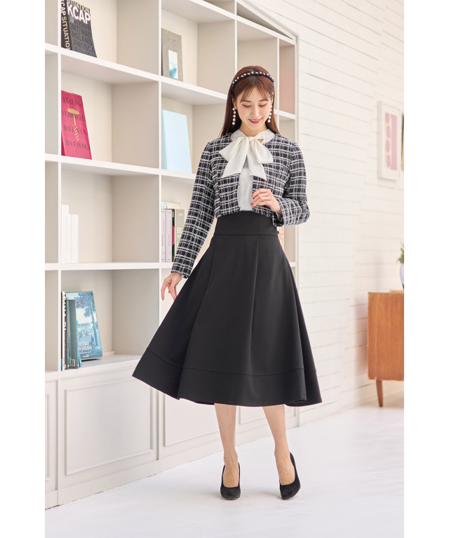 イークラット E-clat ワンピース ノースリーブ ひざ丈 フリル メッシュ  