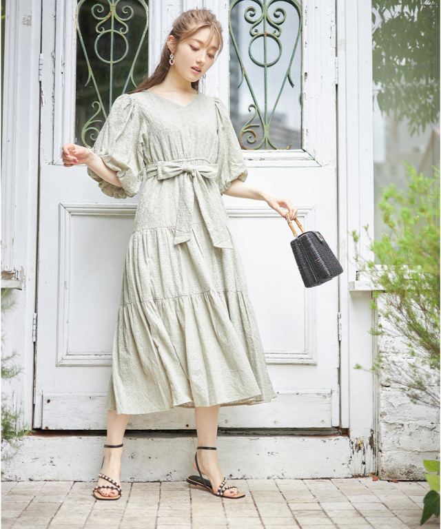 アメリヴィンテージ コットンレースワンピース コットンレースドレス  