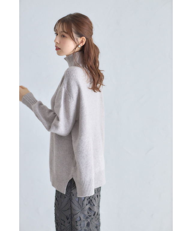 ミルドライクウールハイネックニットプルオーバー