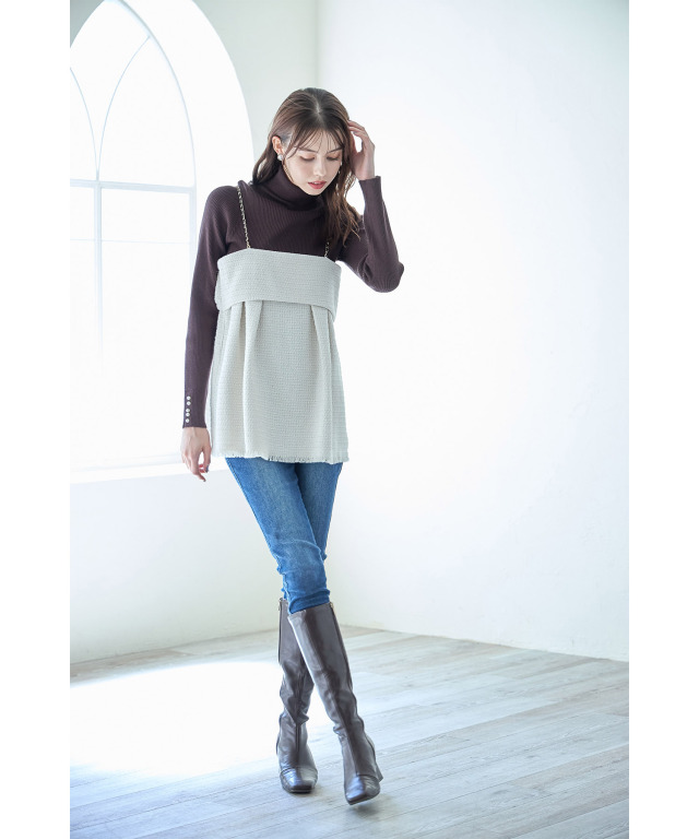 トップス mayumi0318 岡部あゆみさんコラボ ]選べる2タイプノースリーブ＆ショートスリーブ