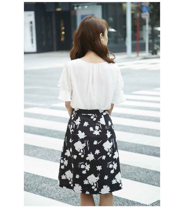 水彩フラワータックフレアスカート 【meliisy メリシー】 2016 tocco  