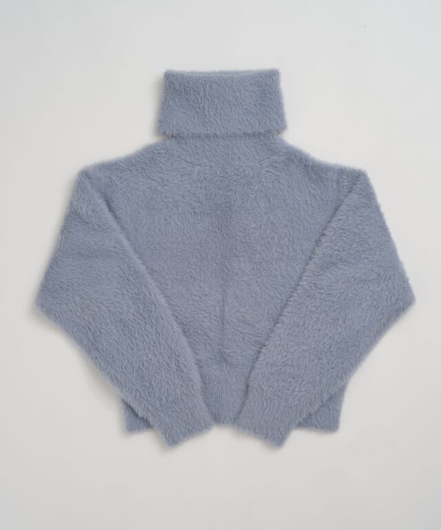 タートルネックシャギーニットプルオーバー 