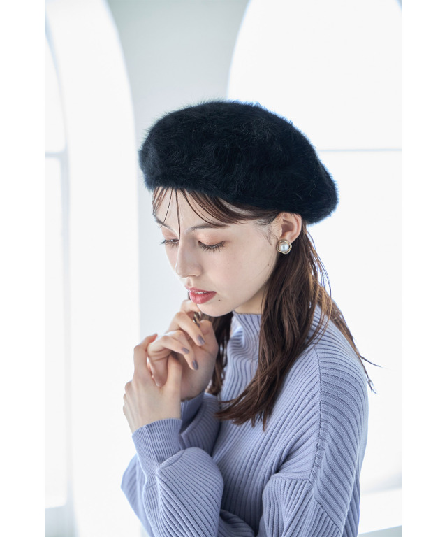 M me emeノベルティ ファーベレー帽 ベレー帽 ファーベレー