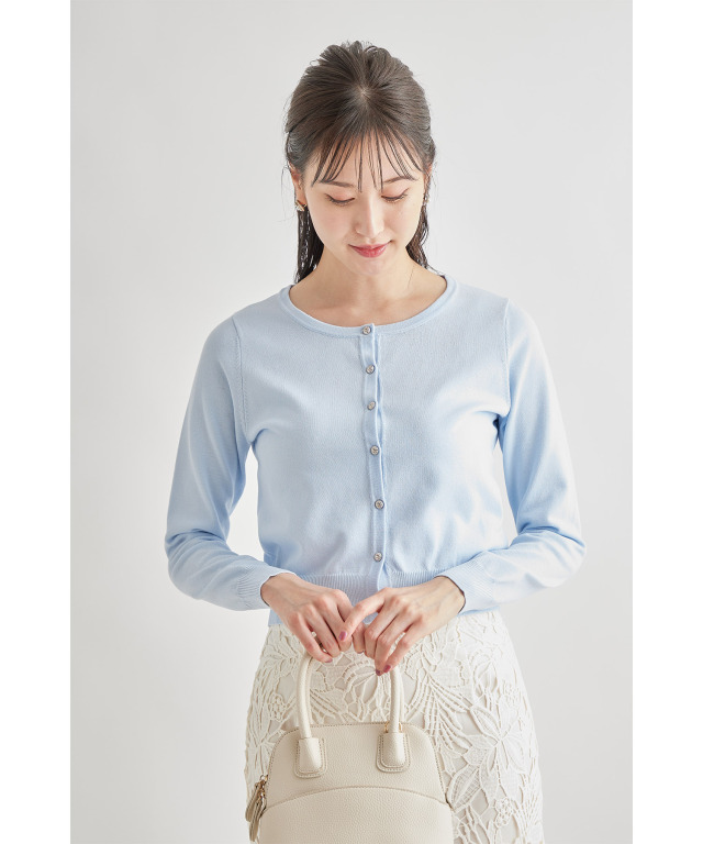 UVカット＆接触冷感♪クリアビジュー釦カーディガン