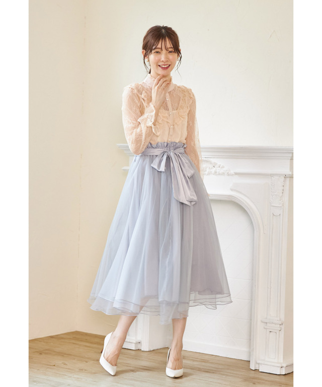 ヒロココシノプレミア シルクチュールスカート 可笑し のセットアップ 