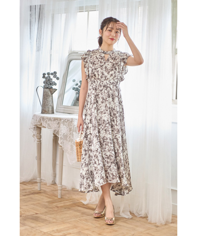 ETRE TOKYO ラッフルスリーブワンピース ブラック エトレトウキョウ 黒  