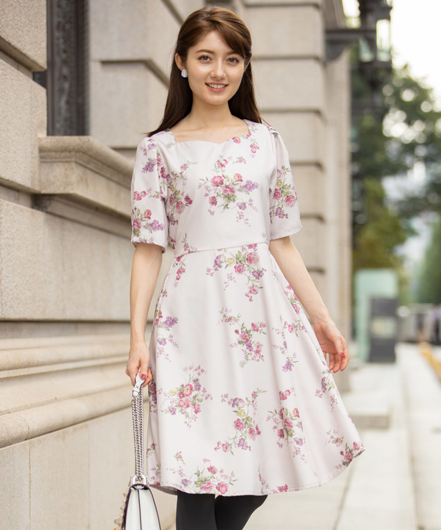 バラ売り可ハンドメイド花柄ワンピースチュニックパンツ白ピンク 