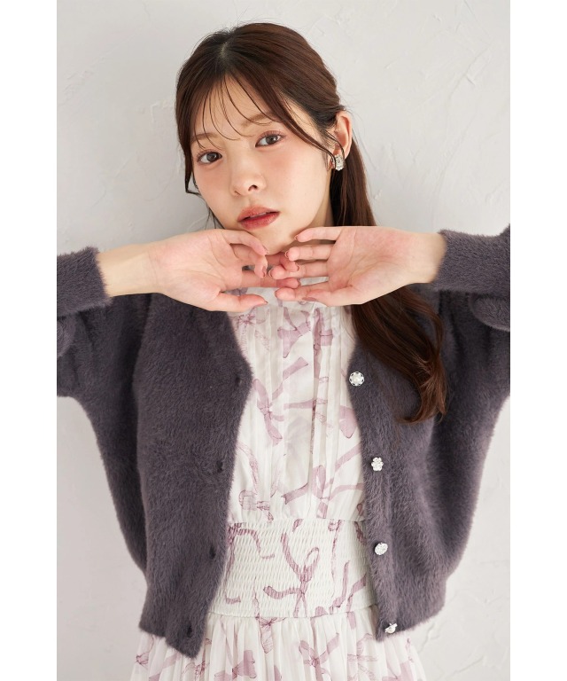 希少✨marimekko ウニッコ XL ピンク グレー 長袖カーディガン レースコンビニットカーディガン｜ピンクハウスオフィシャル