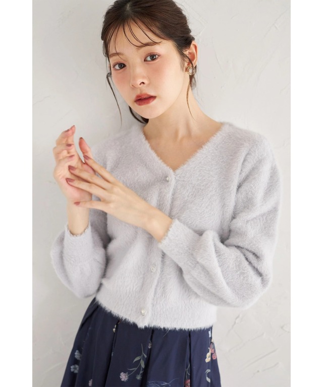 多種ビジュー釦シャギーニットカーディガン≪Shaggy and Fur