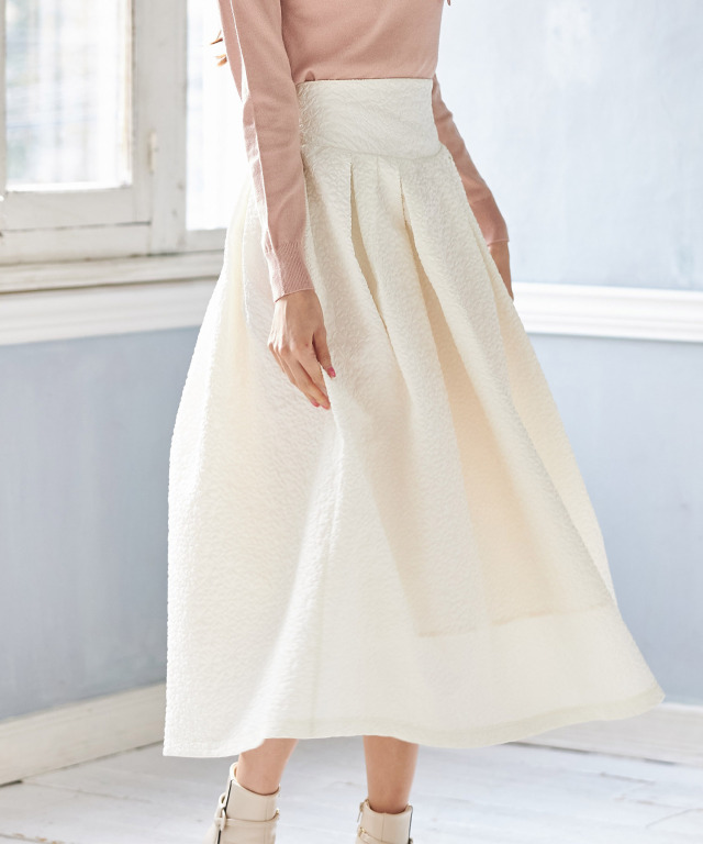 コエル COEL タグ付き ジャガードドットフレアスカート ロング  