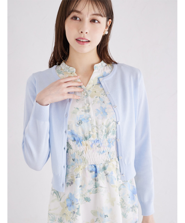 UVカット＆接触冷感＆ハンドウォッシュ♪超強撚プチフラワー釦