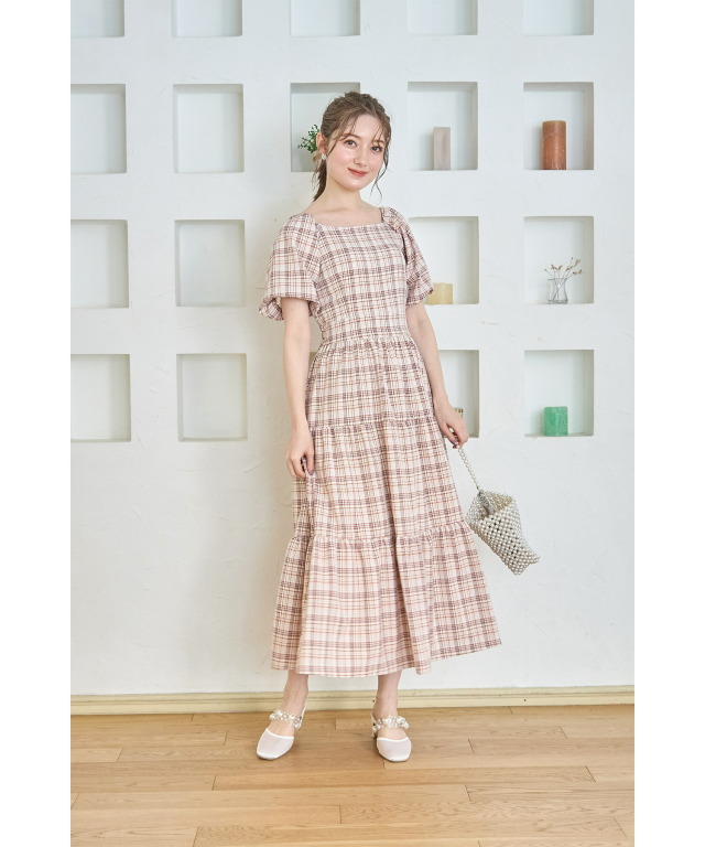 d.i.a.レッドレオパード柄 バルーンスリーブ チュニックワンピース バルーンスリーブチュニックワンピース - ブラック／レモン