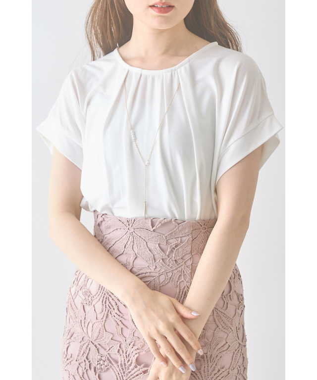 keep my closet　パール付きトップス keep my closet パール付きトップス パールボタン透かし編みトップス
