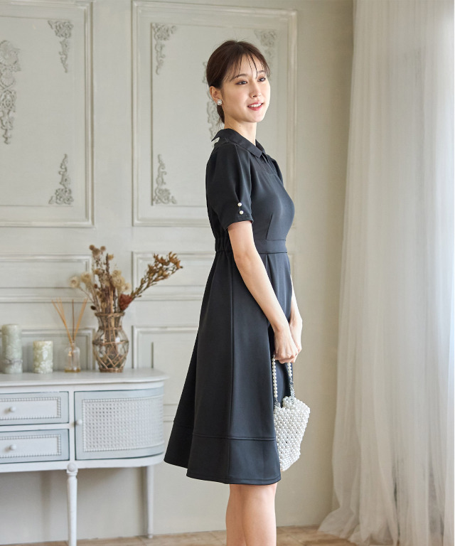 ワンピース roco ベルト付き配色ライン入りシャツワンピース≪Royal Coordinate