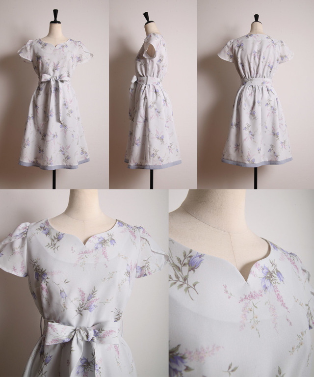 これ1枚でヒロインになれる！裾ライン入りリボンパールフラワー  