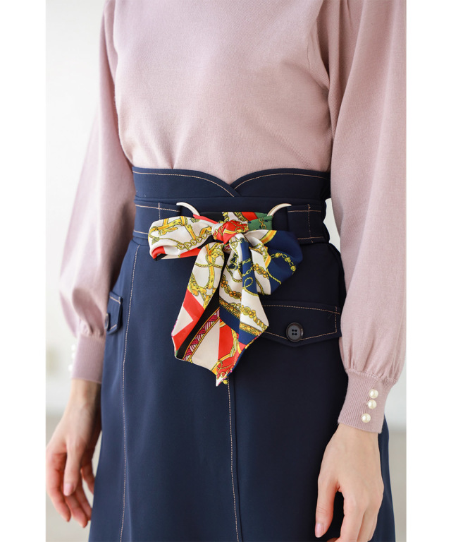 旬アイテムでシーズンスイッチ!スカーフベルト付きスカート【plisas プリサス】tocco closet(トッコクローゼット) Collection !*SALE品につき返品/交換/キャンセル/配送日指定不可/ラッピング不可