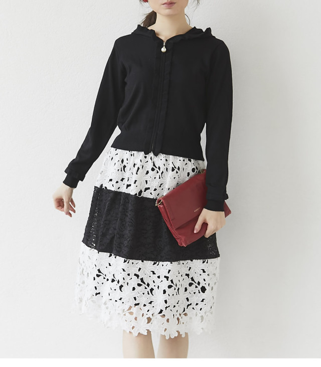 新品タグ付き✨アドーア　フラワー ラッセル レース　フレア スカート 2023年 セール】 フラワーラッセルレーススカート （スカート）｜ADORE