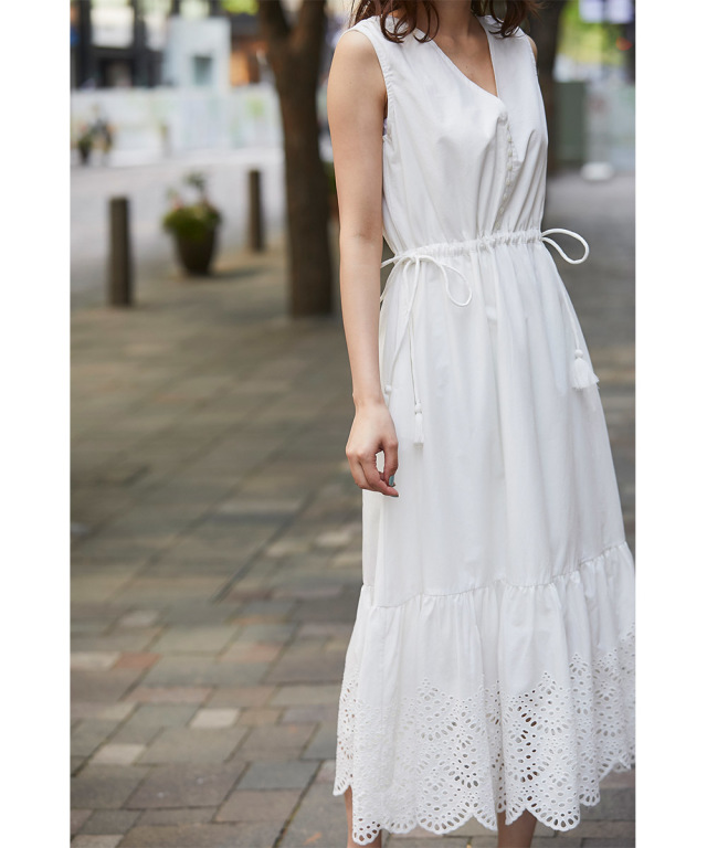 2017年完売 希少品 NOWOS 知れ渡っ ノーウォス 刺繍コットンワンピース  