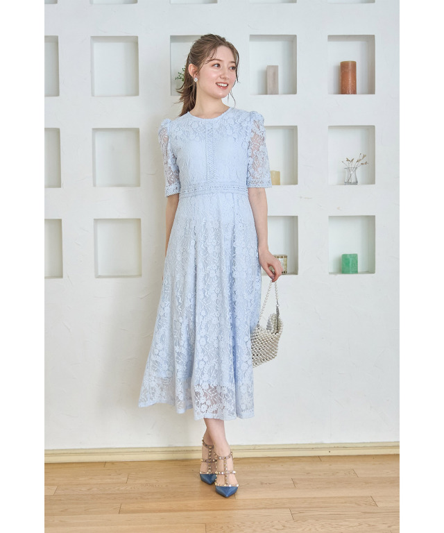 PRADA 16AW フラワーレース 膝丈ワンピース サイズ38（喪服・礼服 