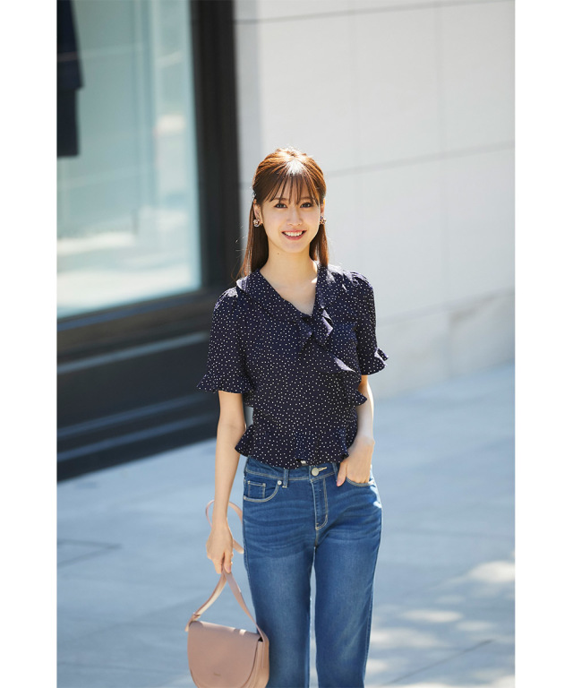 Heve ハートネットペプラムブラウス　ブラック Heve ハートネットペプラムブラウスブラック