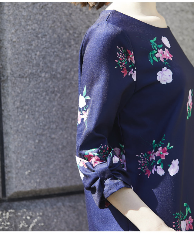 ☆ERDEM☆ エレガントフラワープリントフリル袖ドレス♪ BL 袖りぼんつきエレガントフラワープリントワンピース 【radines