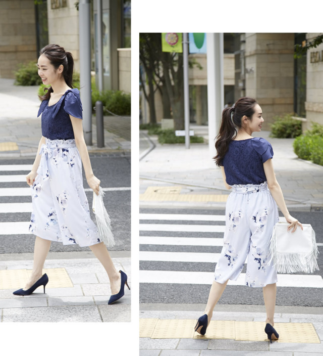 大人フラワーガウチョパンツ Raliane ラリーネ 16 Tocco Closet Collection