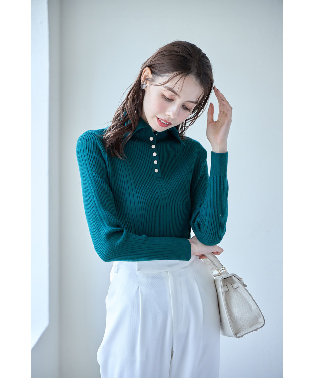 つい触りたくなる柔らか素材♪前後2WAY襟付きマシュマロ