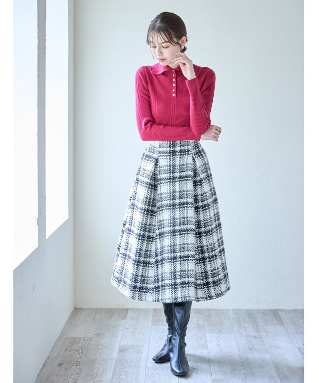 前後2WAYコットンスムース衿フリルプルオーバー コットンスムースフリルデザインプルオーバー | ANAYI/アナイ