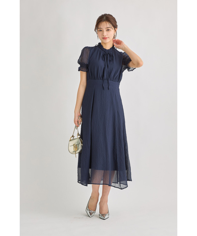 新品未使用 リリアンビューティー シアーワンピース チュニック L CLETTEオリジナル☆クロスチュールミニワンピース | 大きいサイズ