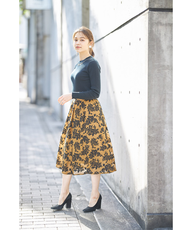 ジョーゼットオパールフラワースカート 