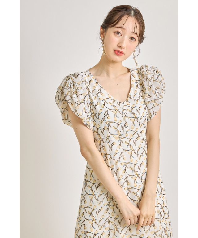 tocco closet トッコクローゼット チューリップ柄 ワンピース L tocco closet（トッコ クローゼット）の「バックレースアップV