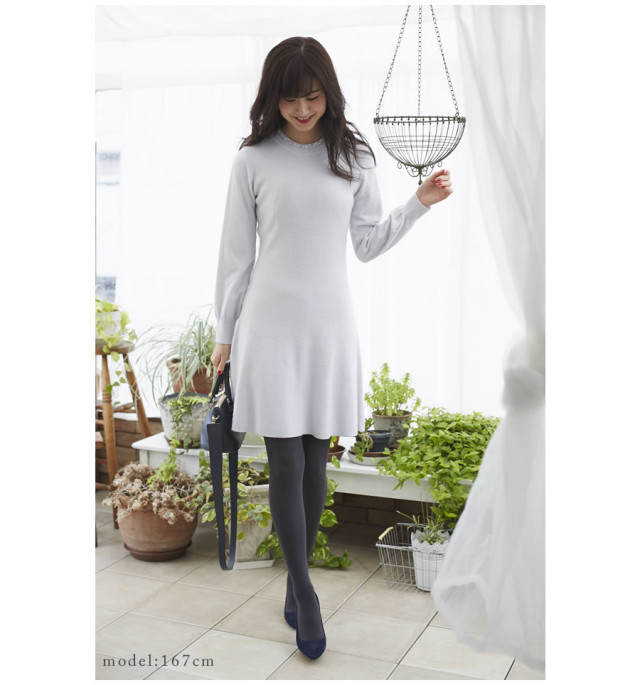 2月24日 土 0 00スタートbargain 襟ビジューニットワンピース Restaly レスタリー 17 Tocco Closet Collection Sale品につき返品 交換 キャンセル 配送日指定不可 ラッピング不可 オンライン限定