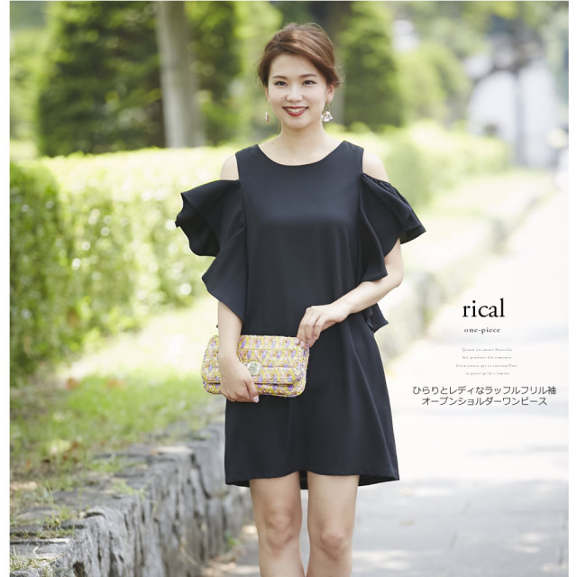 ひらりとレディなラッフルフリル袖オープンショルダーワンピース Rical リカル Tocco Closet トッコクロゼット Collection