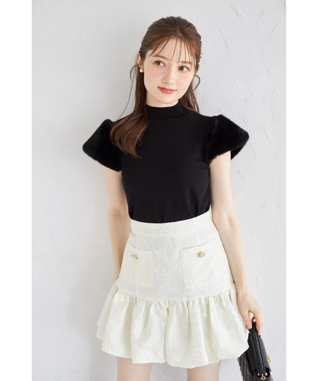 BALMAIN ベージュ ミニスカート ポケット付き BALMAIN ベージュ ミニスカート ポケット付き ポケットミニ