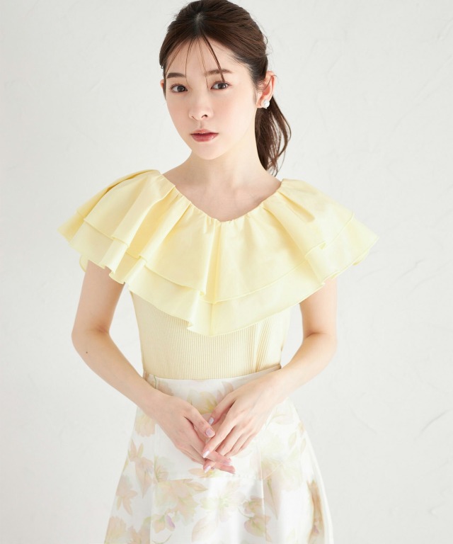 tocco - 新品♡tocco♡愛され度が加速するフリルプルオーバー ラメ入りシンプルリブニットプルオーバー
