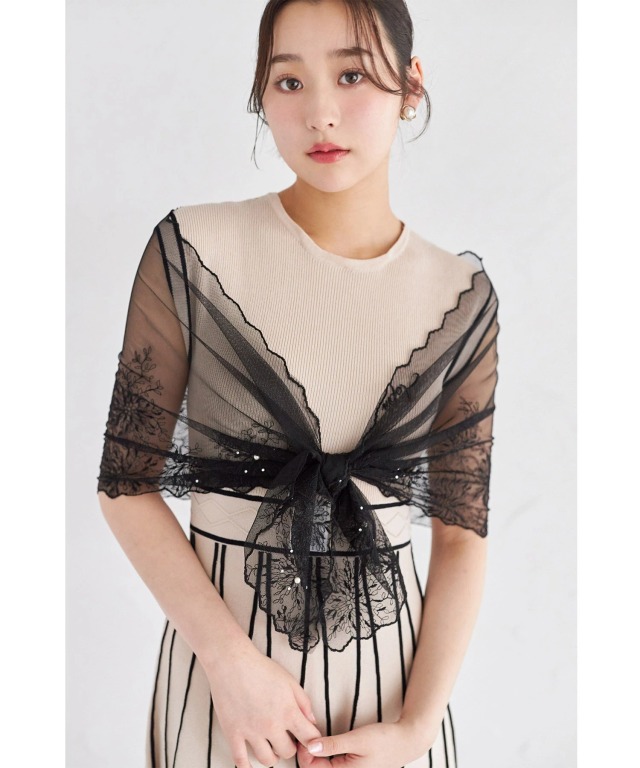 レース×ビジューシアーレースシュシュ