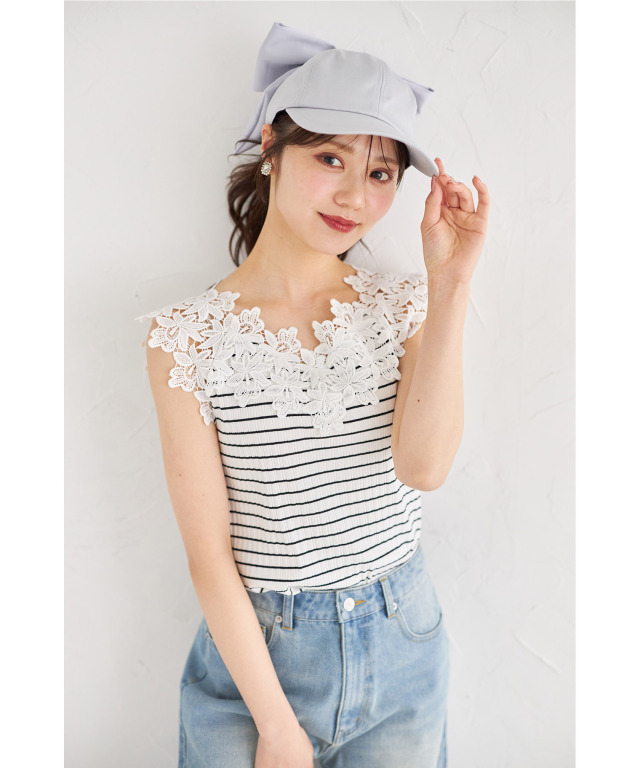 UVカット♪3WAYビックリボン付きキャップ