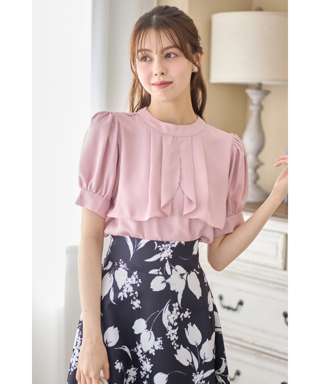 マルチWAYボウタイリボン付きヨーク切り替えブラウス